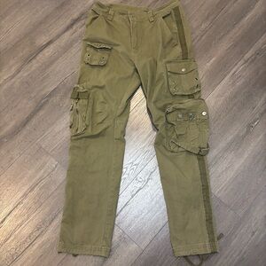 Free Knight Pants Mens 31x30 Olive Green Cargo Canvas Paratrooper Army Military